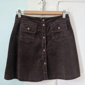 Vintage brown corduroy miniskirt size small